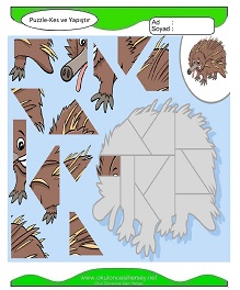 Puzzle Kes Yapıştır Çalışma Sayfaları